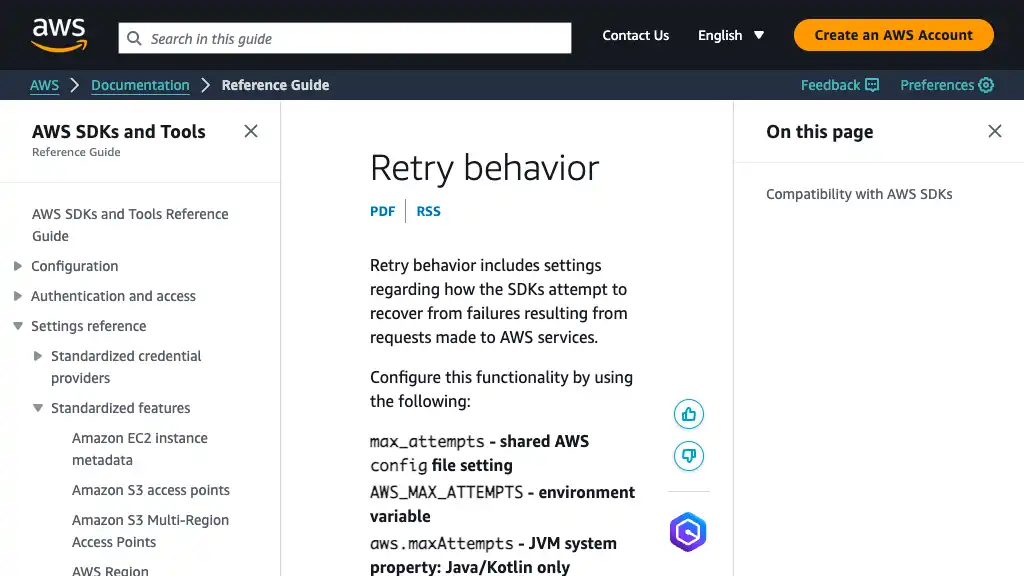 Retry behavior - AWS SDKs and Tools