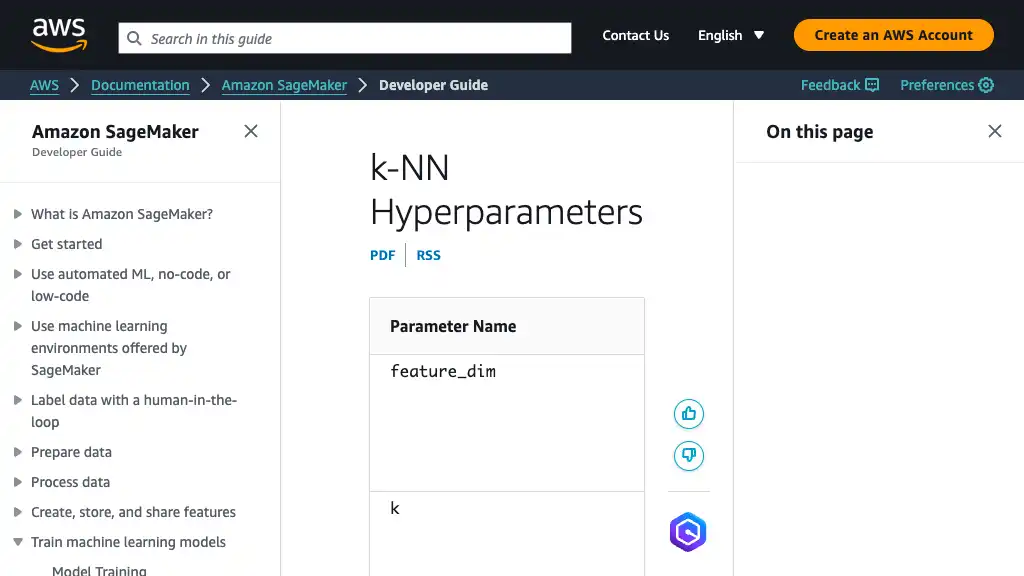 k-NN Hyperparameters - Amazon SageMaker