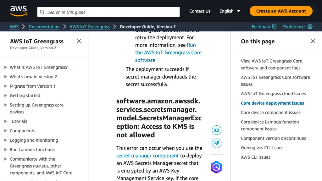 Troubleshooting AWS IoT Greengrass V2 - AWS IoT Greengrass