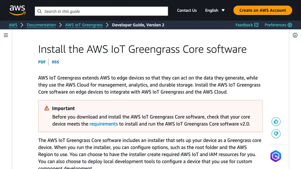 Install the AWS IoT Greengrass Core software - AWS IoT Greengrass