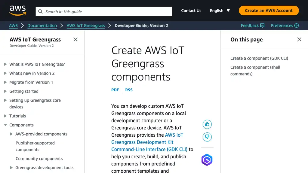 Create AWS IoT Greengrass components - AWS IoT Greengrass