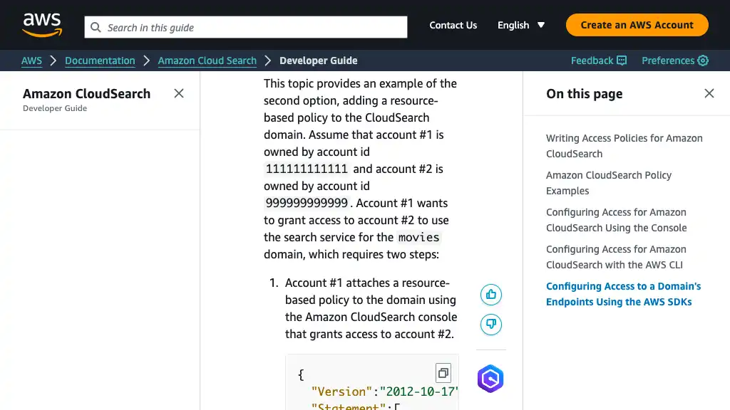 Configuring Access for Amazon CloudSearch - Amazon CloudSearch