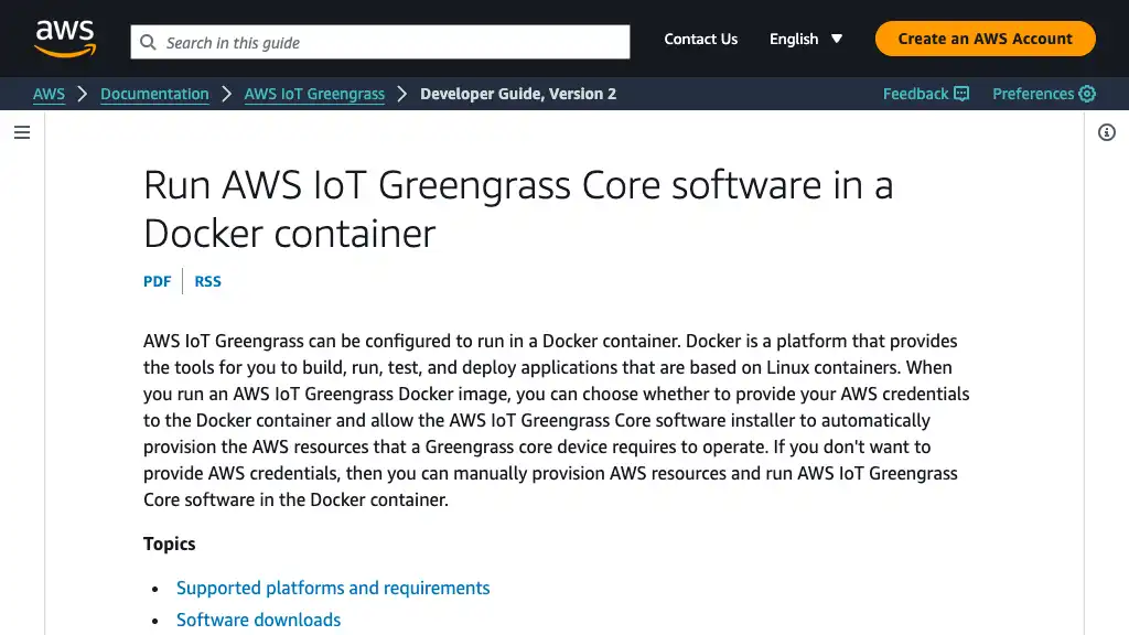 Run AWS IoT Greengrass Core software in a Docker container - AWS IoT Greengrass