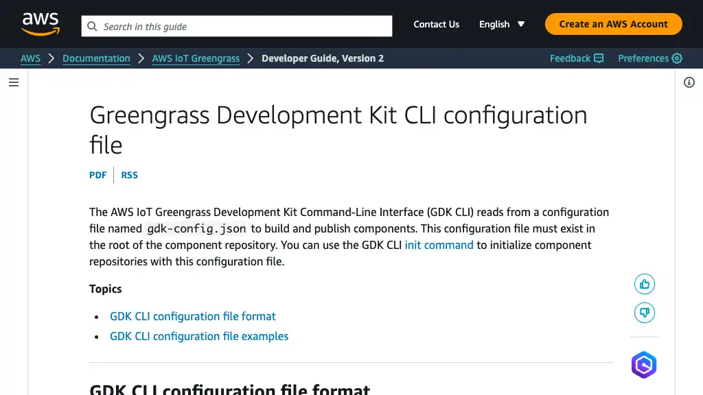 Greengrass Development Kit CLI configuration file - AWS IoT Greengrass