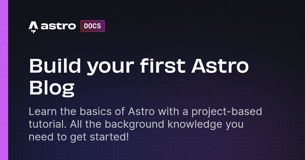 Build your first Astro Blog