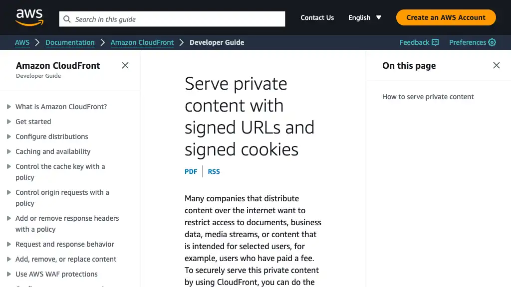 Serve private content with signed URLs and signed cookies - Amazon CloudFront