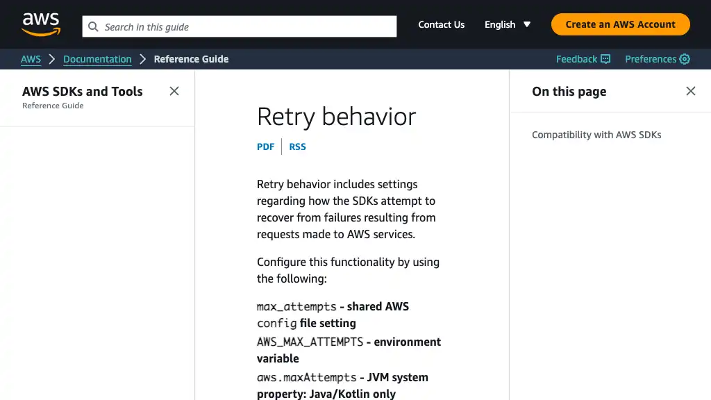 Retry behavior - AWS SDKs and Tools