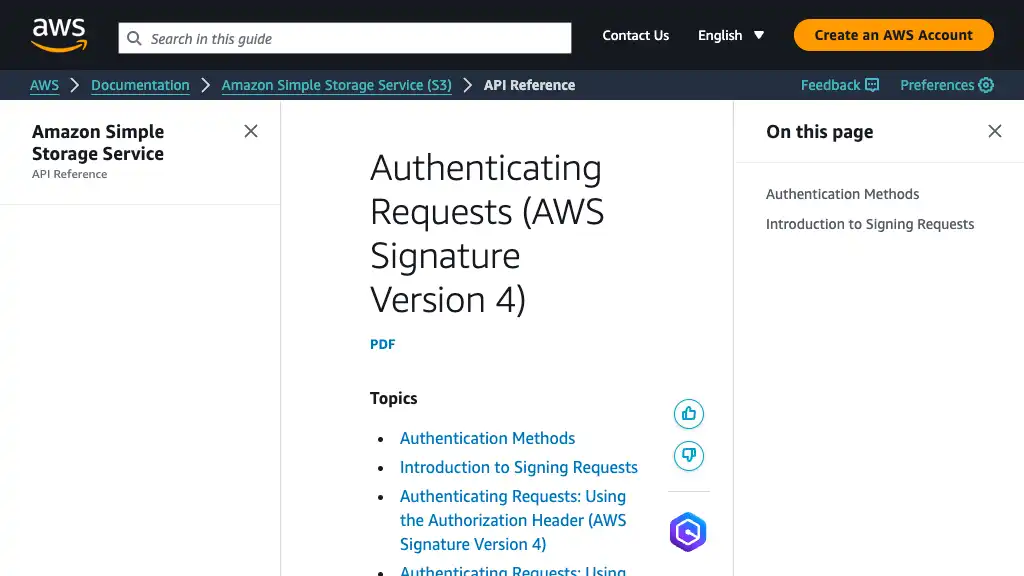 Authenticating Requests (AWS Signature Version 4) - Amazon Simple Storage Service