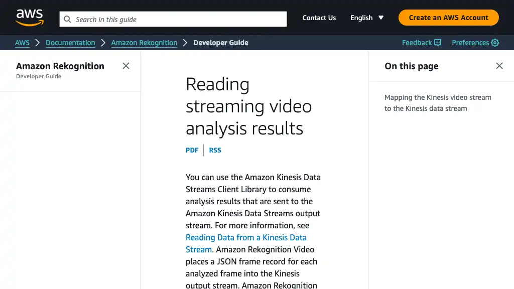 Reading streaming video analysis results - Amazon Rekognition