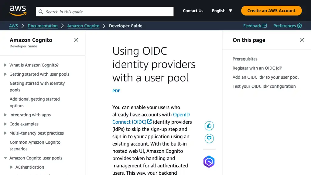 Using OIDC identity providers with a user pool - Amazon Cognito